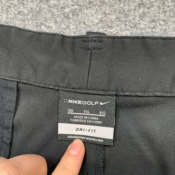 Nike Golf Shorts Mens 38 Black Dri Fit Tech Flat Front Lightweight Tech Chino - Picture 5 of 13